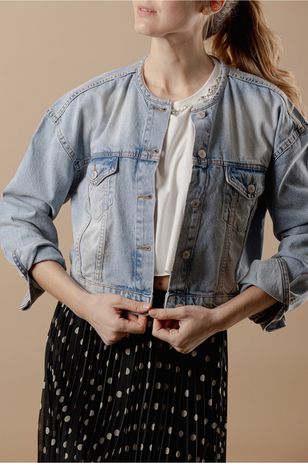 CROP DENIM  JACKET CROP DENIM  JACKET