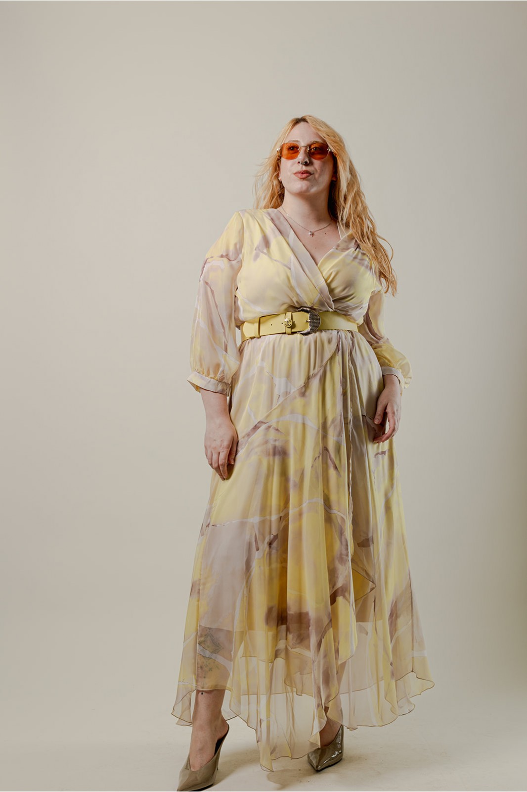 YELLOW PRINT DRESS