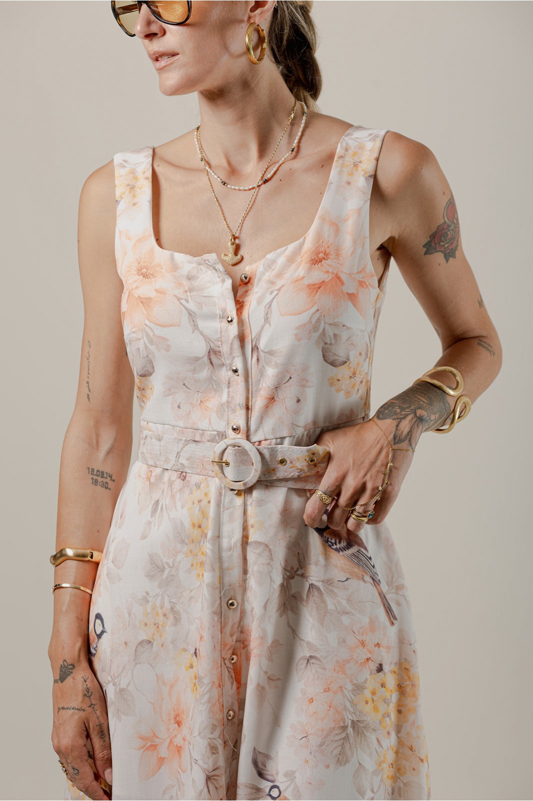 BIRD PRINT DRESS